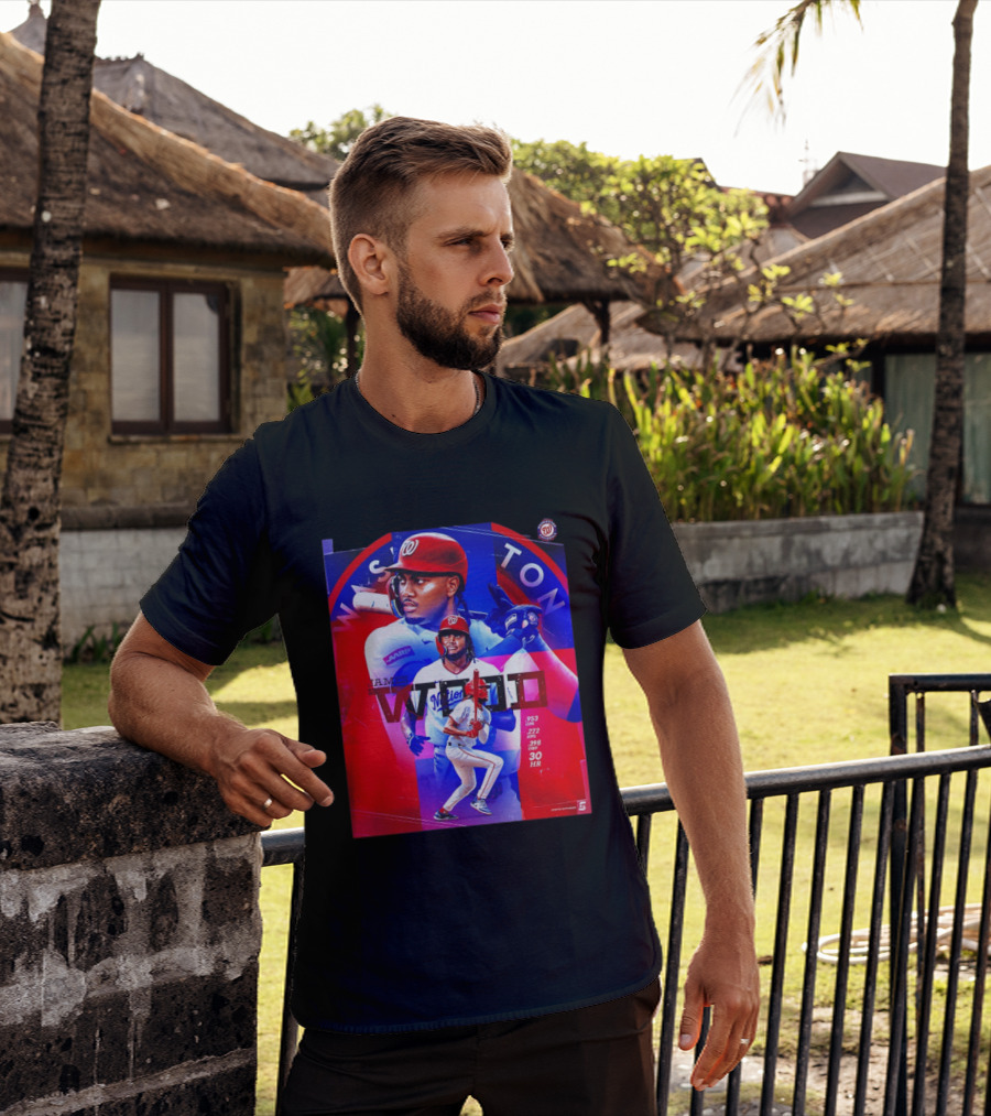 James Wood Washington Nationals .272 AVG .398 OBP 30 HR Collage T-Shirt