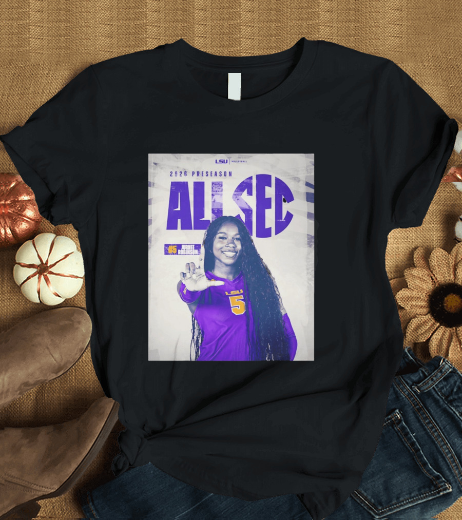 2026 Preseason All SEC Jurnee Robinson LSU Volleyball No 5 T-Shirt