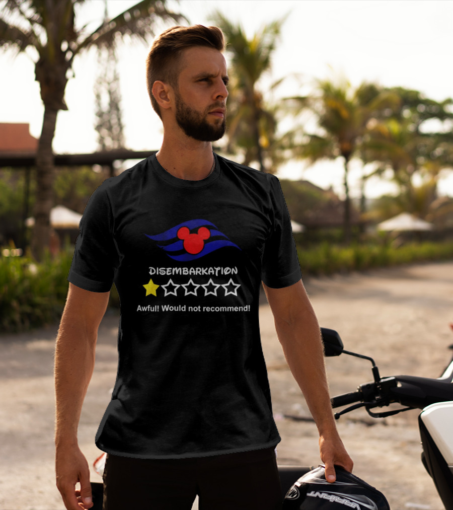 Disney Cruise Disembarkation Awful Review One Star Rating Mickey T-Shirt
