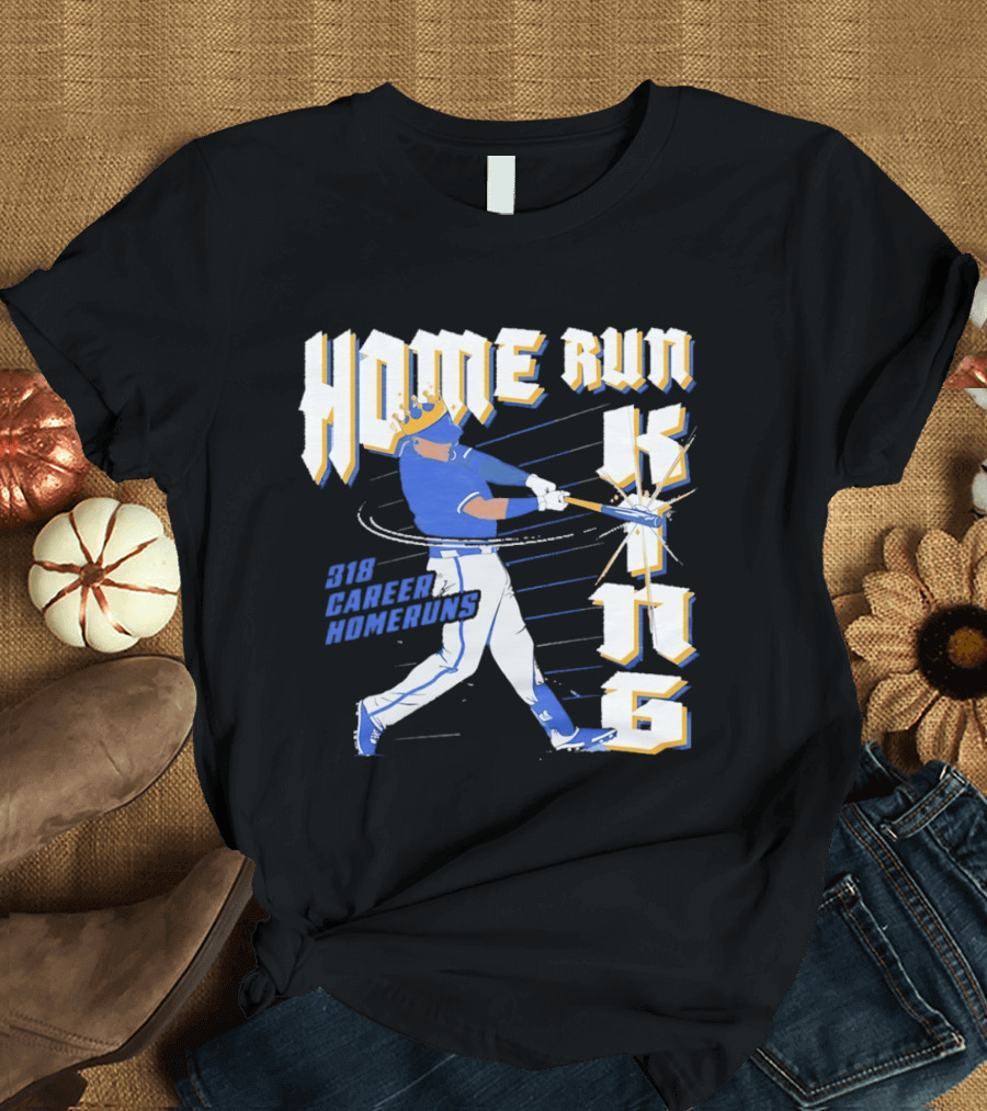 Kansas City Royals Home Run King 318 Career Homeruns Player With Crown T-Shirt