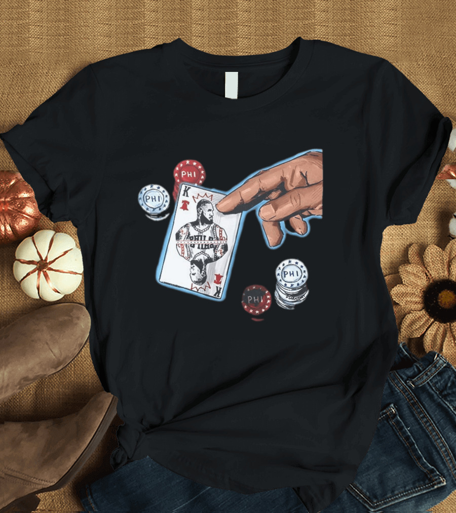 Philadelphia 76ers LeBron James King Playing Card Poker Chip NBA PHI T-Shirt