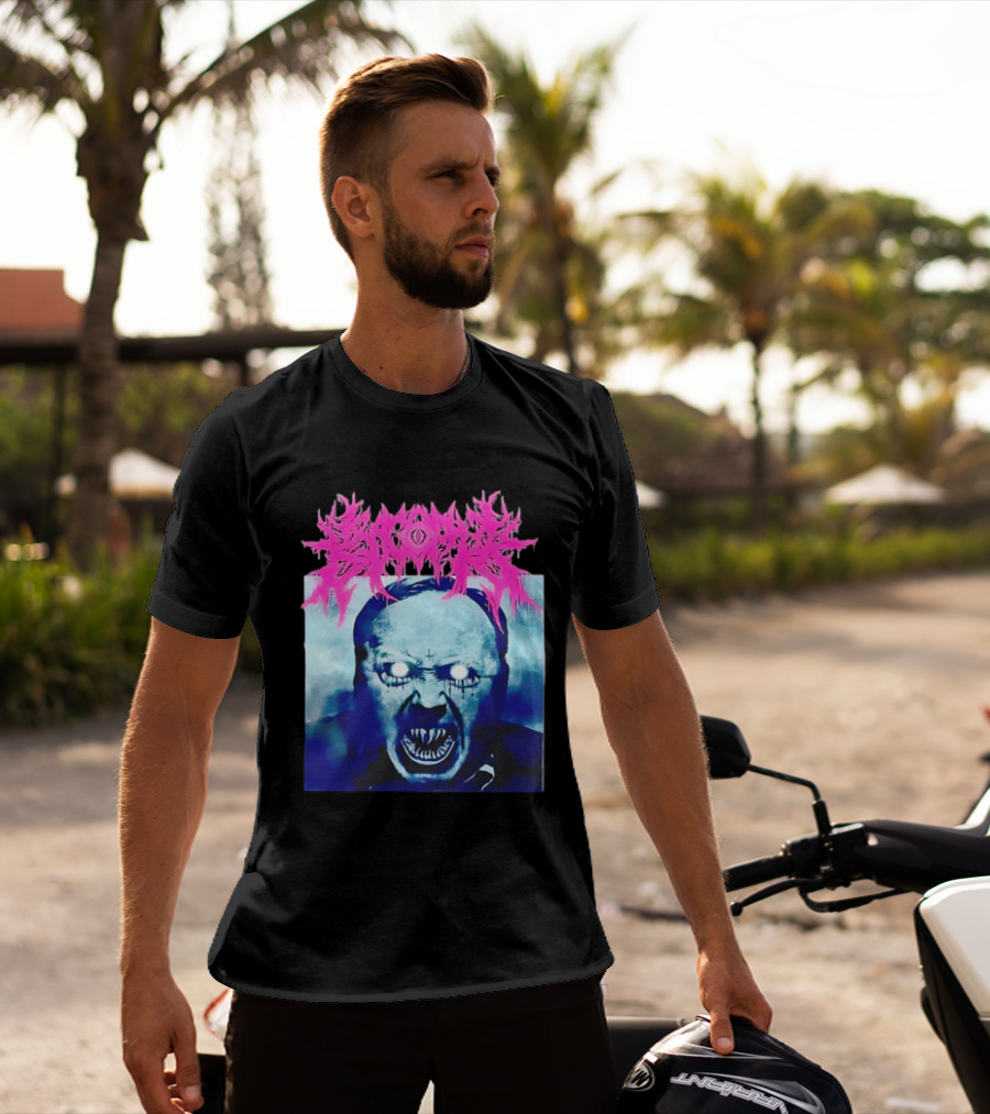 Gore Demon Face Glowing Eyes Death Metal Band T-Shirt