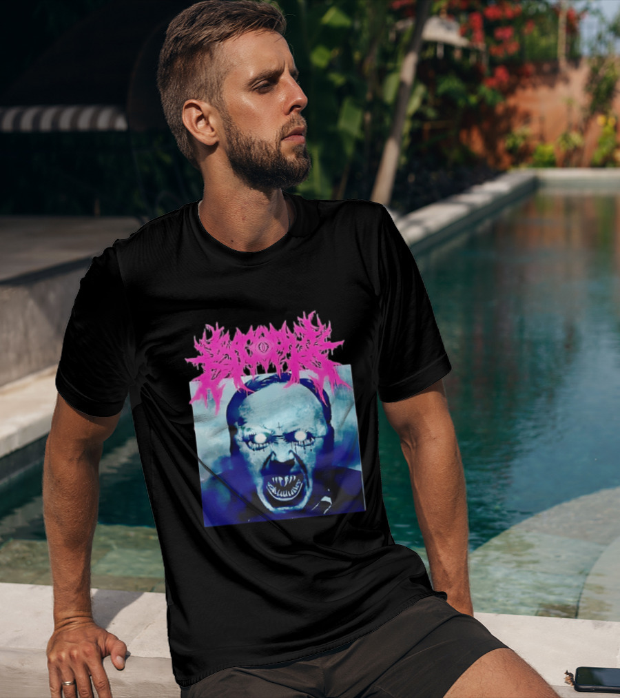 Gore Demon Face Glowing Eyes Death Metal Band T-Shirt