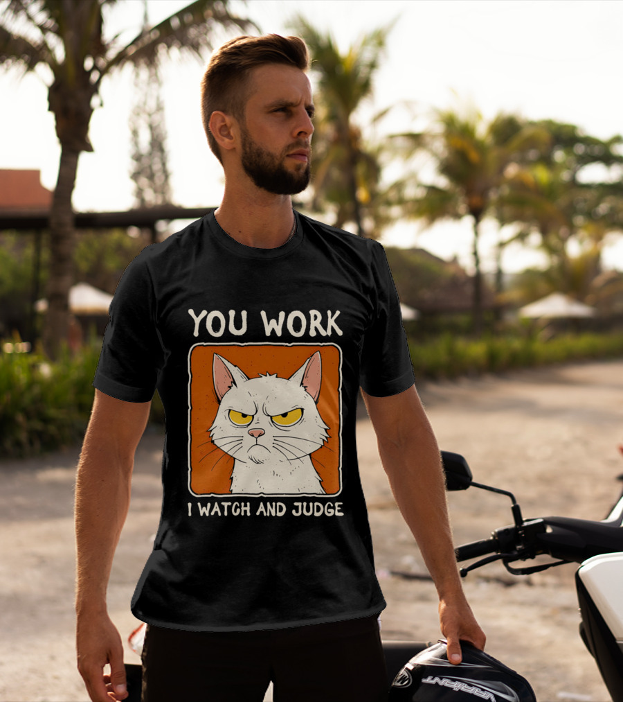 You Work I And Judge Cat Grumpy Attitude T-Shirt