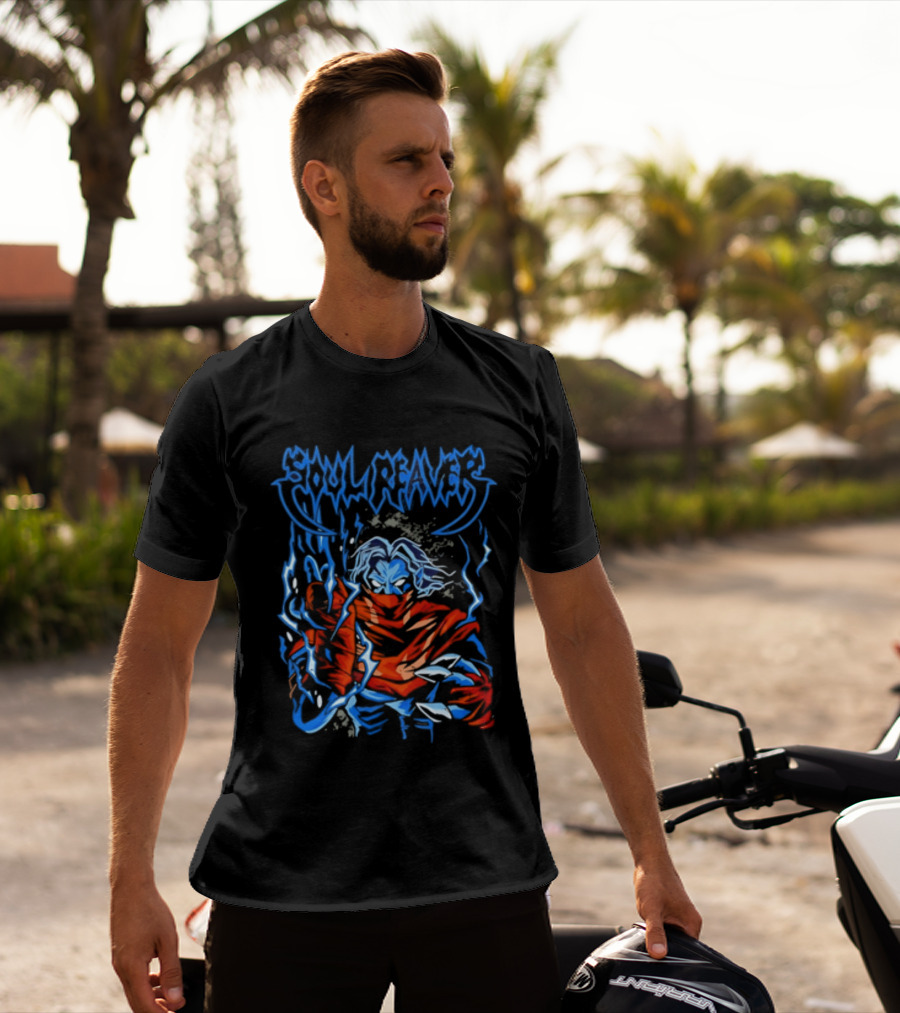 Soul Reaver Raziel Legacy Of Kain Blue Flames T-Shirt