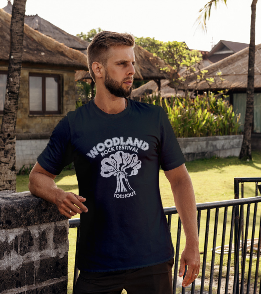Woodland Rock Festival Torhout Tree Of Guitars Vintage Music Event T-Shirt