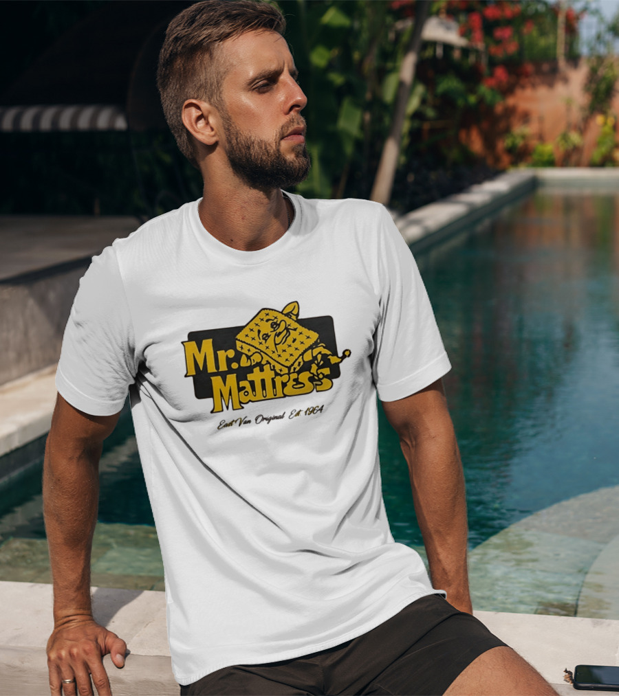 Mr Mattress East Van Original Est 1971 Flippable GOLD T-Shirt