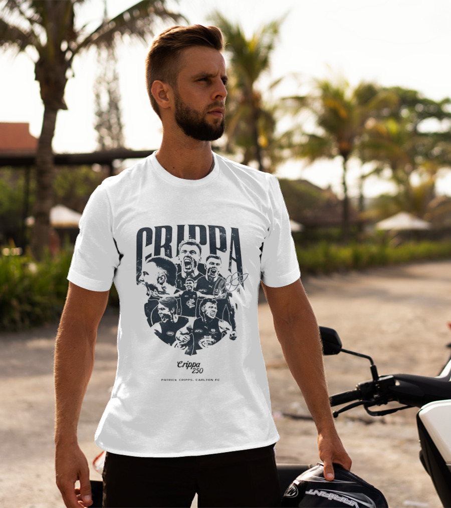 Crippa 250 Patrick Cripps Carlton FC Celebratory Milestone T-Shirt