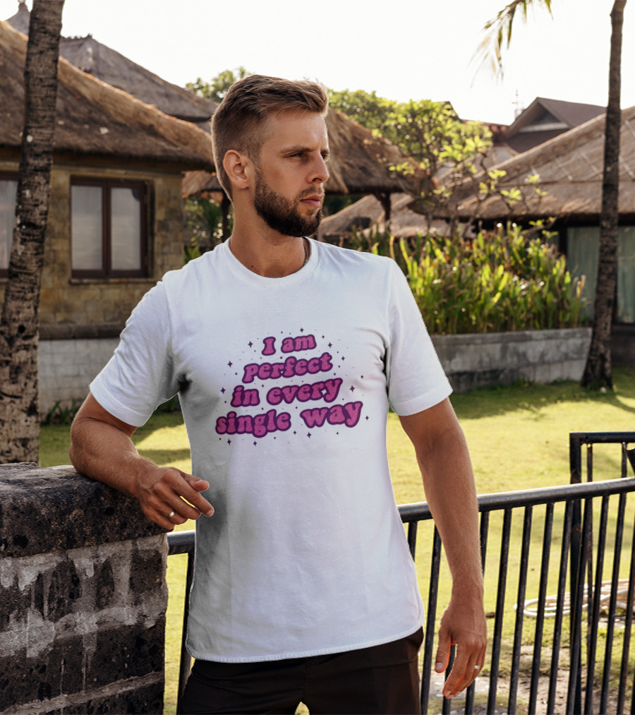 I Am Perfect In Every Single Way Pink Starry T-Shirt
