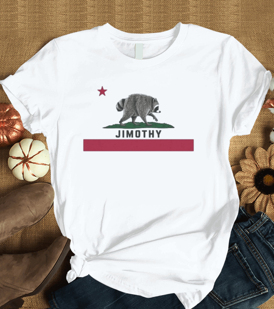 Jimothy Raccoon Republic Flag Star And Raccoon T-Shirt
