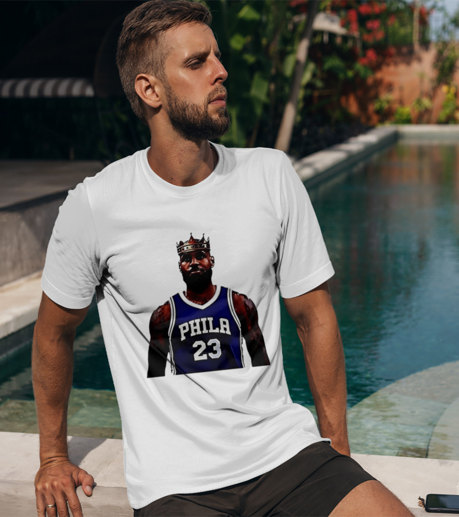 LeBron James Crown PHILA 23 Jersey Philadelphia 76ers Basketball T-Shirt