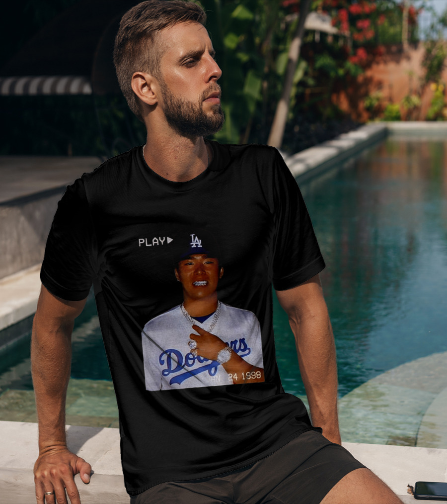 90s Yoshinobu Yamamoto Bootleg Rap Dodgers LA Jan 24 1998 T-Shirt