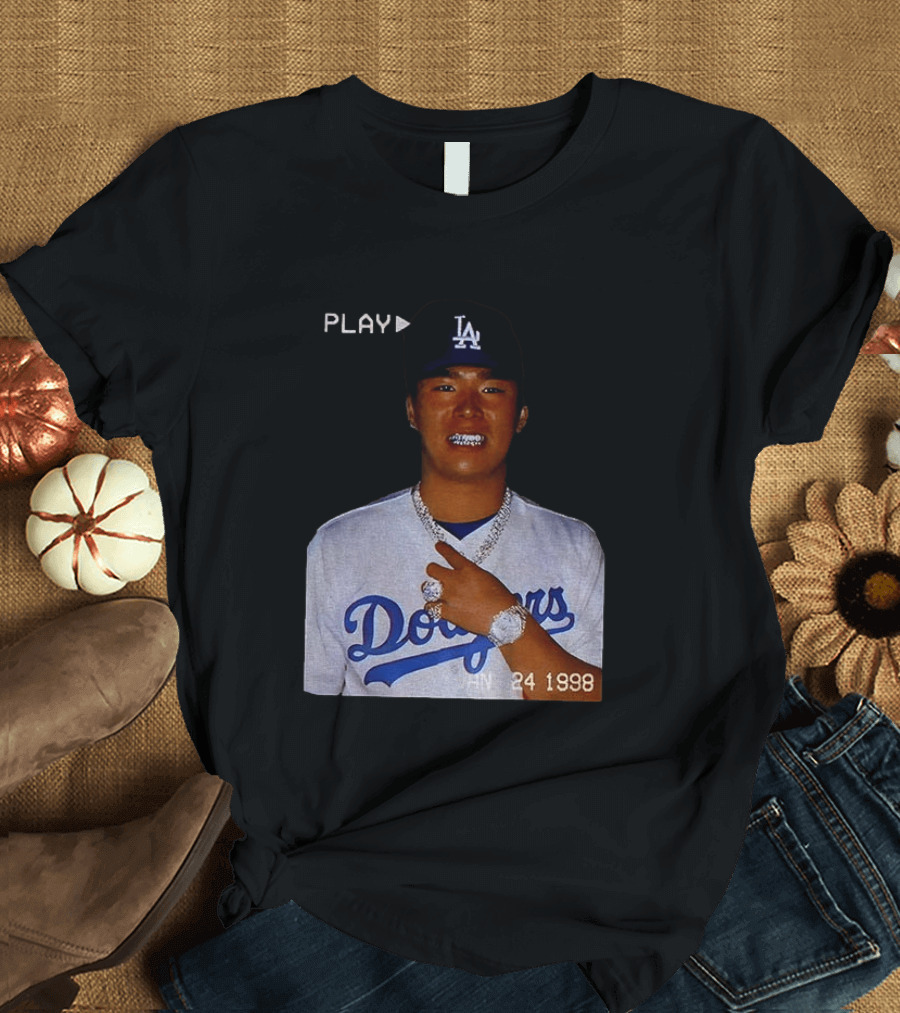 90s Yoshinobu Yamamoto Bootleg Rap Dodgers LA Jan 24 1998 T-Shirt