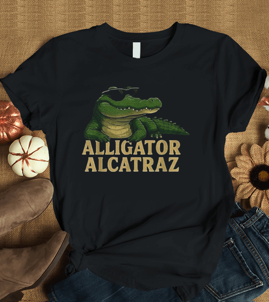 Alligator Alcatraz Sunglasses Meme Florida Humor T-Shirt
