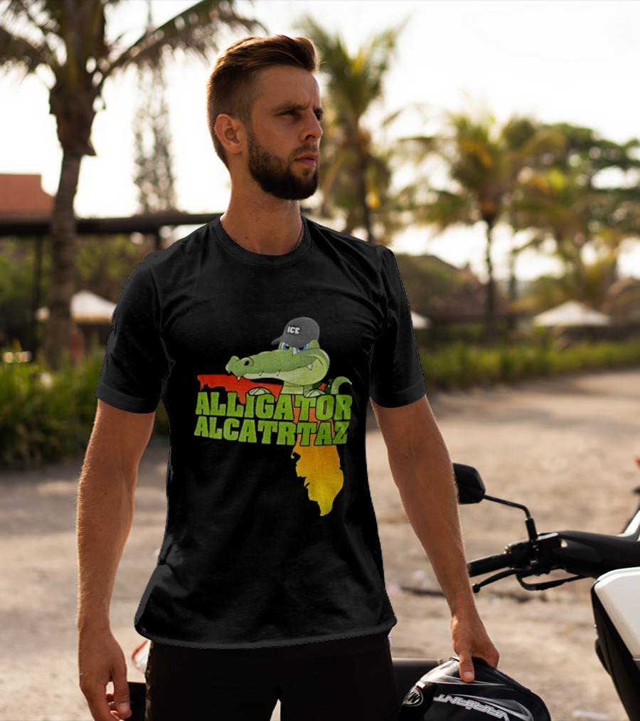 Alligator Alcatraz ICC Ice Cap Florida Map T-Shirt