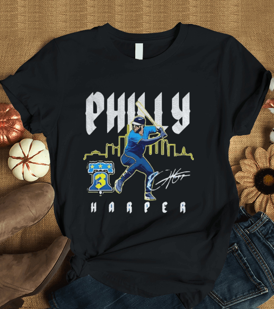 Philly Harper Bryce Philadelphia Phillies City Connect Player MLB Skyline T-Shirt