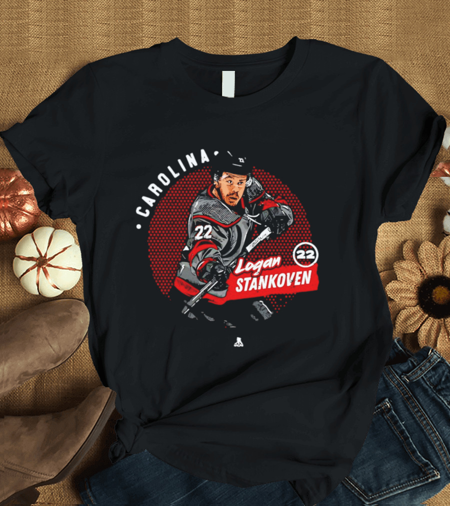 Logan Stankoven 22 Carolina Hurricanes Hockey Player Dots T-Shirt