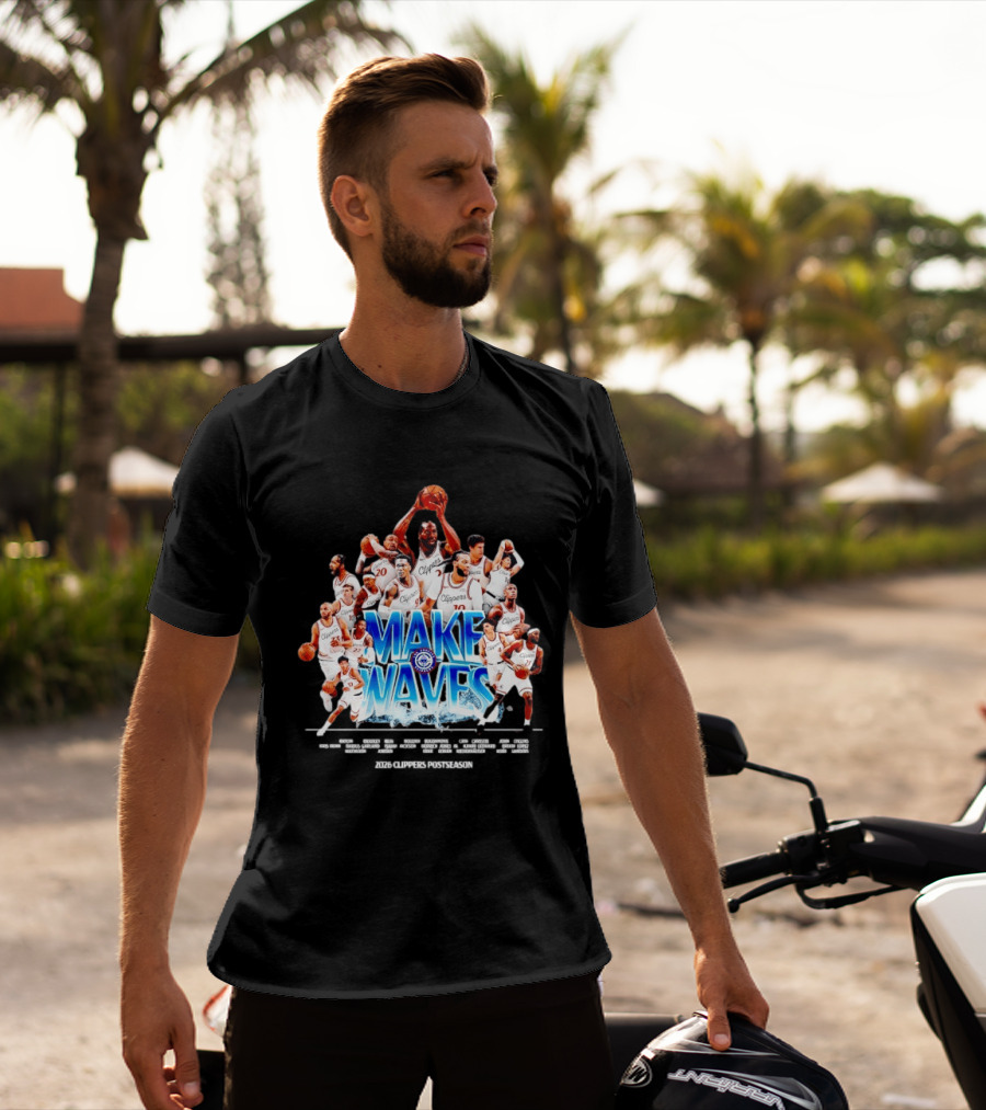 Make Waves Los Angeles Clippers NBA Basketball 2026 Players T-Shirt