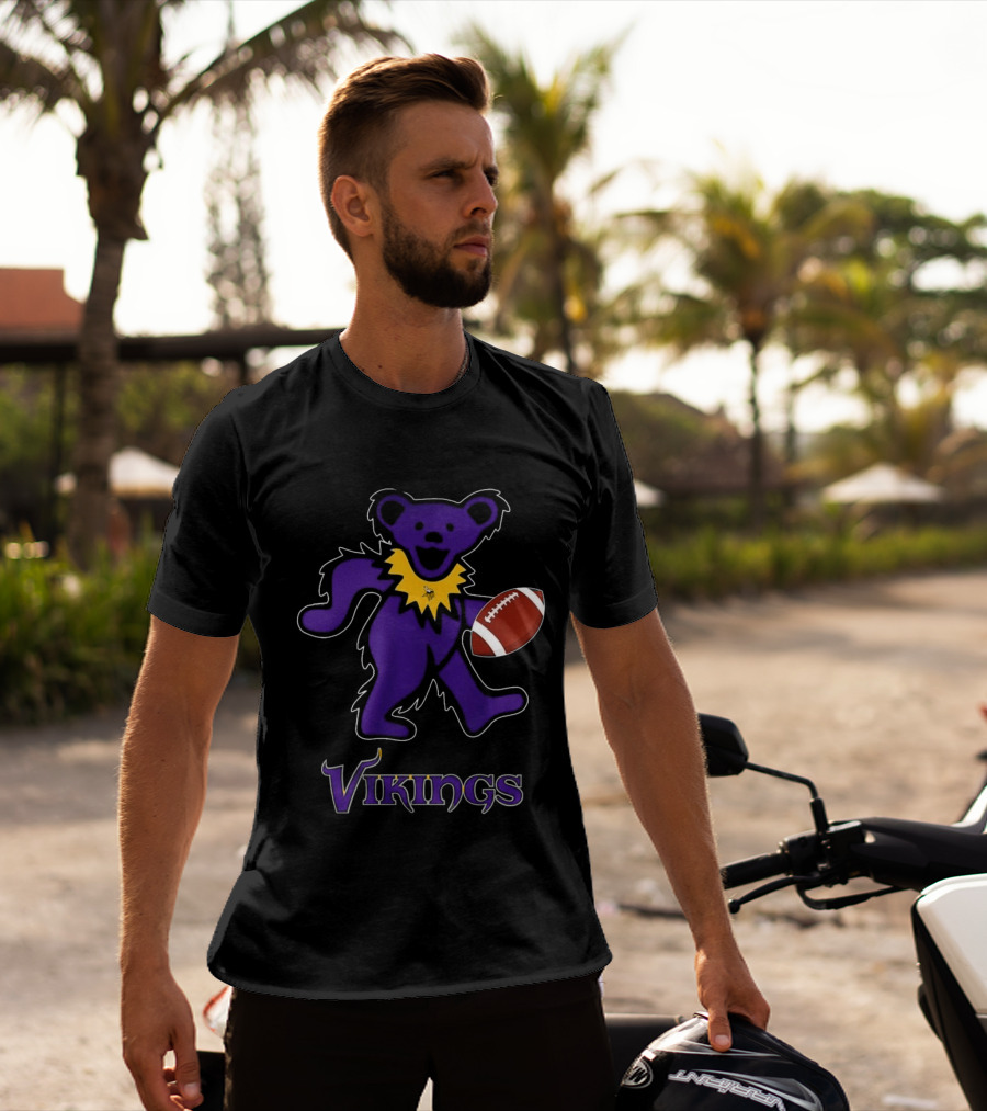 Minnesota Vikings Bear Grateful Dead Night Football 2024 T-Shirt