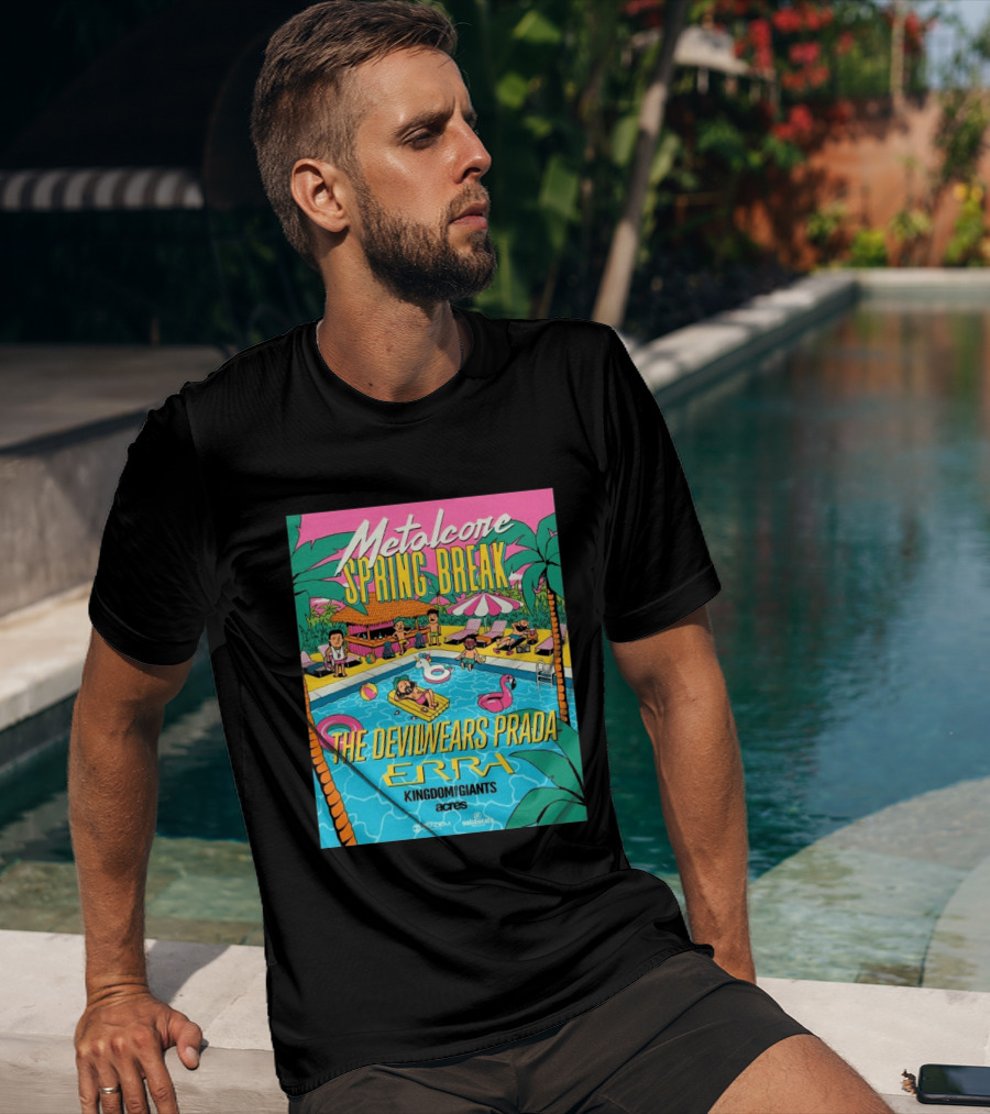 Metalcore Spring Break The Devil Wears Prada ERRA Kingdom Of Giants Acres Tour 2025 T-Shirt