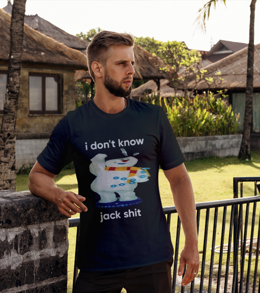 I Don't Know Jack Shit Snowman Scarf Spinning Gemmy T-Shirt