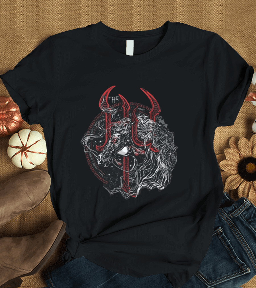 The Hu Mongolian Horse Charcoal Mythical Beast Symbolism T-Shirt