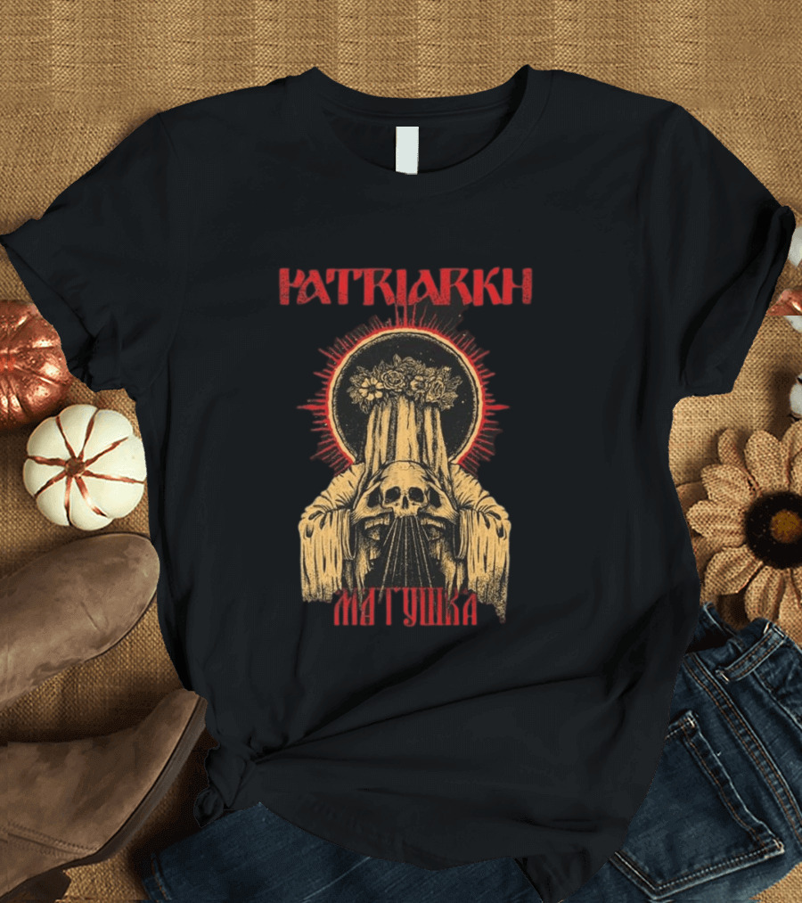 Patriarkh Matushka Skeleton Halo Floral Hooded Figure T-Shirt