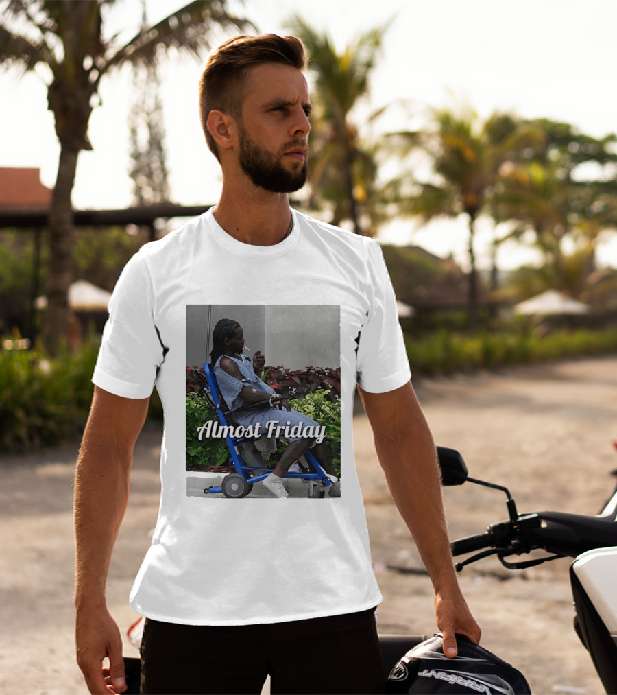 Almost Friday Offset Cigarette Wheelchair Vibes T-Shirt