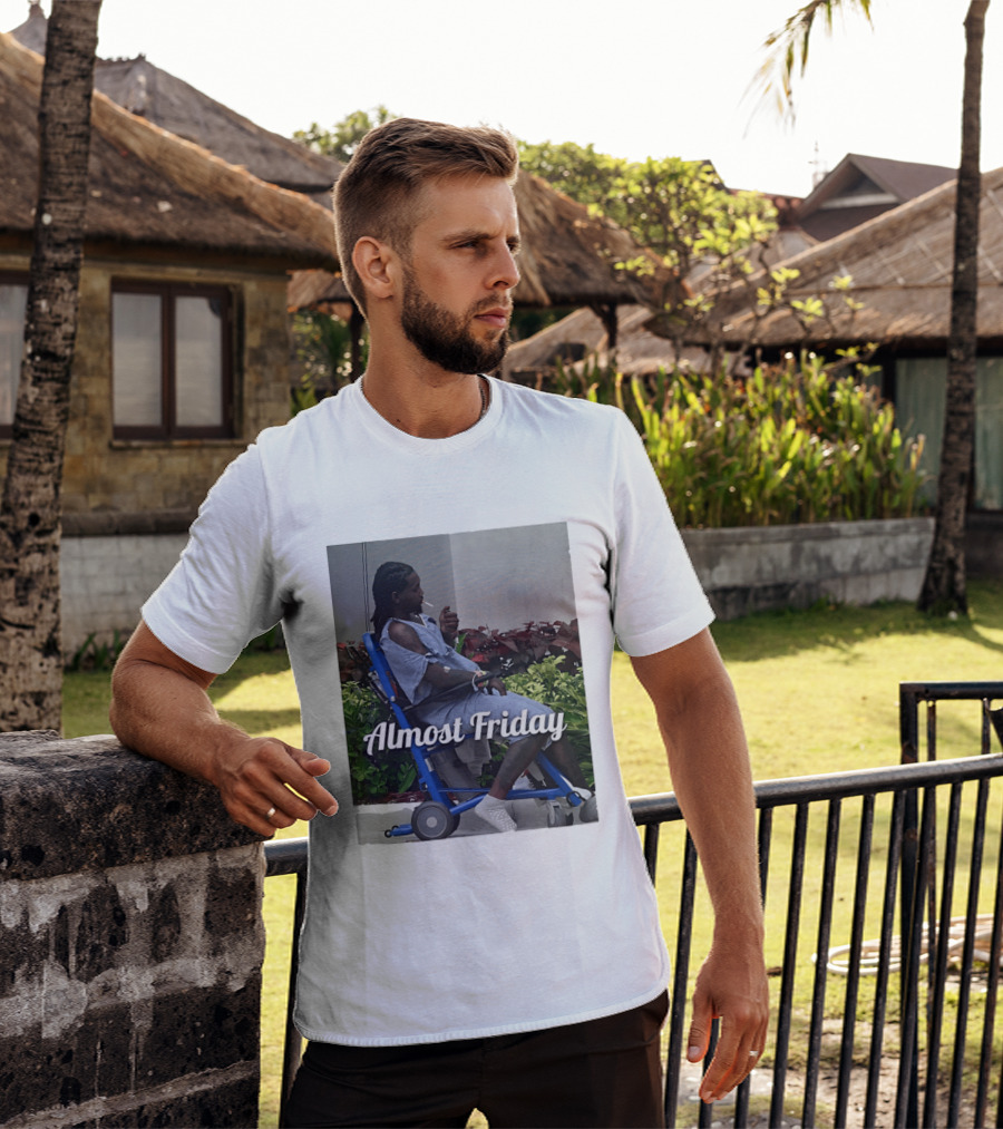 Almost Friday Offset Cigarette Wheelchair Vibes T-Shirt