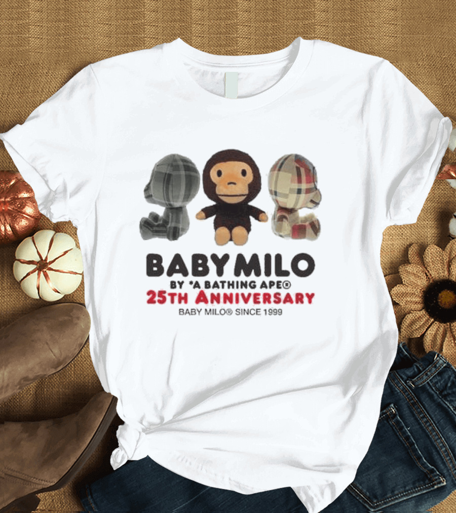 Baby Milo By A Bathing Ape 25th Anniversary Since 1999 Plush Trio T-Shirt
