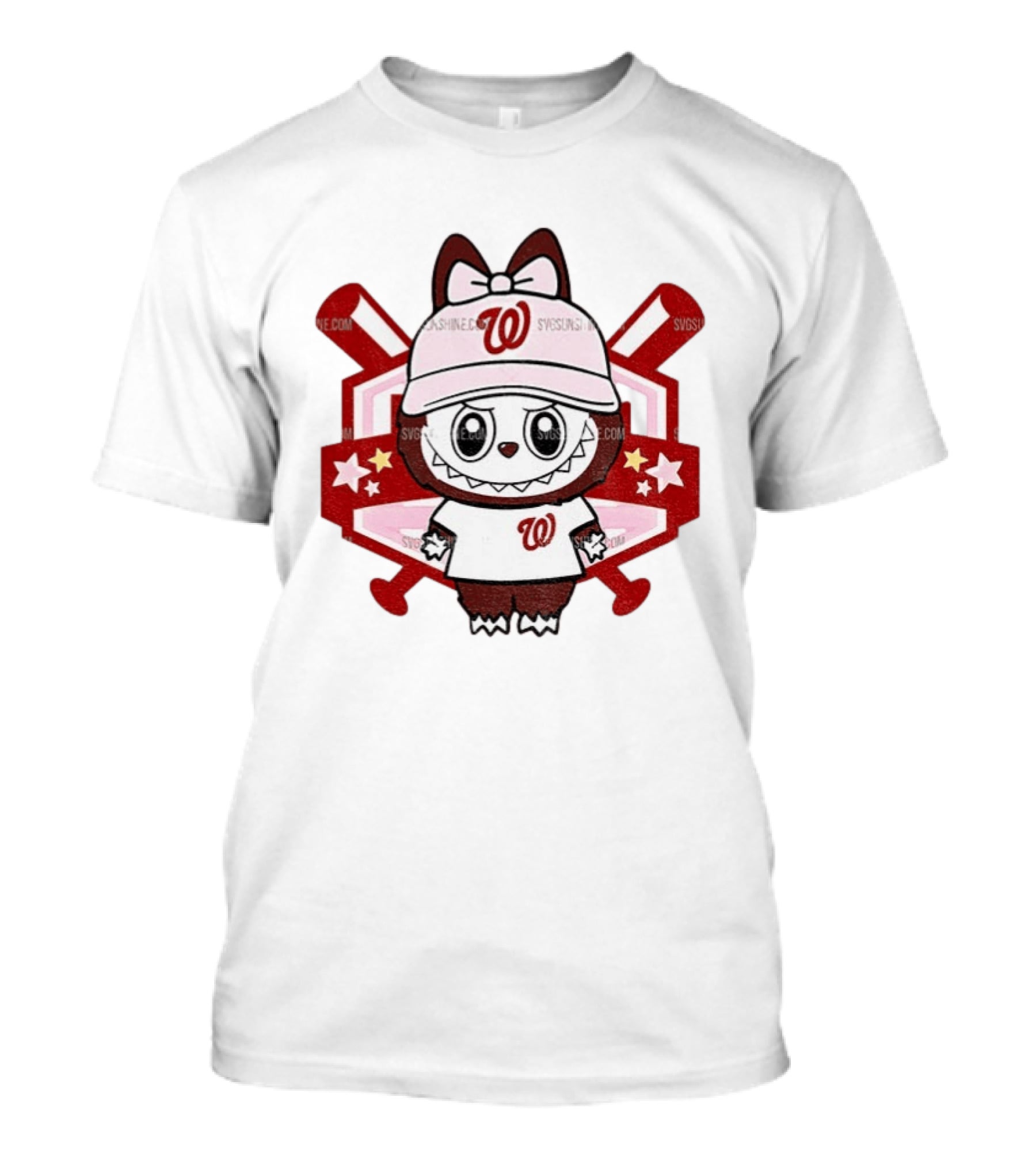 Baseball Girl Labubu Washington Nationals 2025 MLB Team Fan T-Shirt