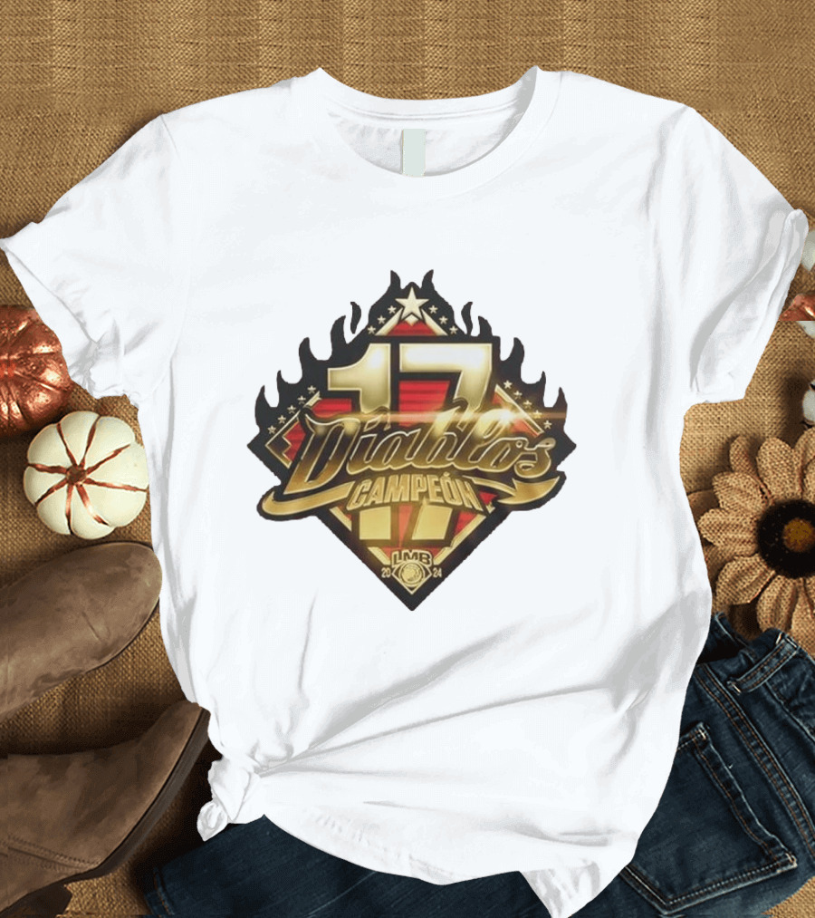 Diablos Rojos Del Mexico 17 Campeon LMB Serie Del Rey 2024 T-Shirt