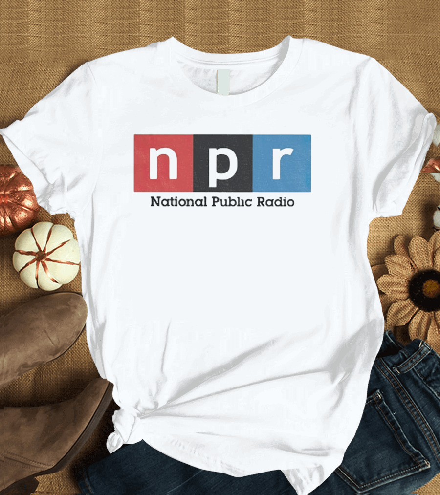 NPR National Public Radio Iconic Logo Red Black Blue T-Shirt