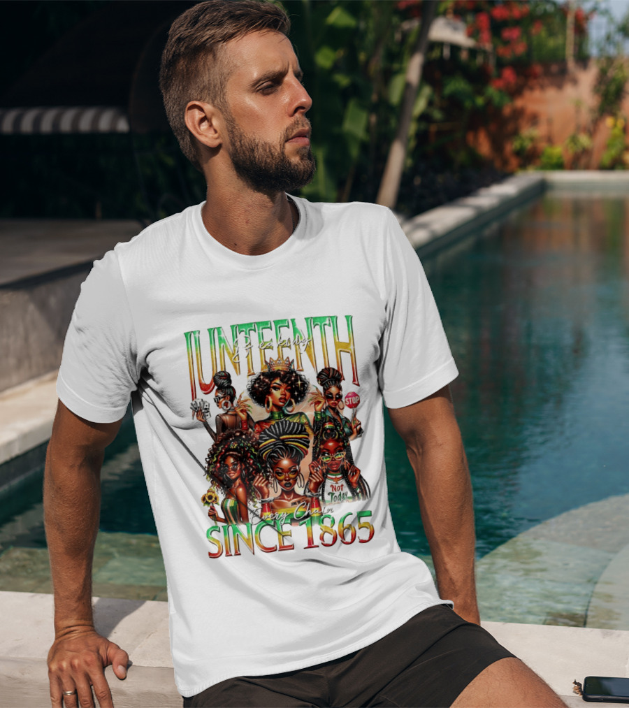 Juneteenth Breaking Every Chain Black Girl Since 1865 T-Shirt
