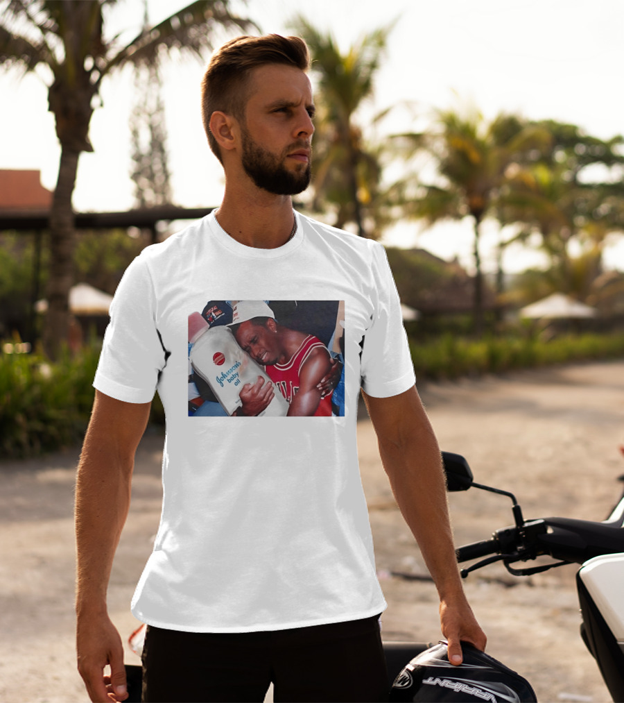 P.Diddy Crying Meme Johnson's Baby Oil Bulls Jersey T-Shirt