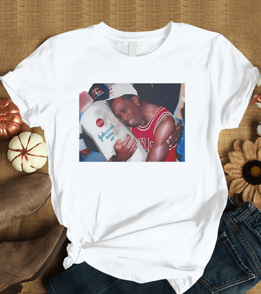 P.Diddy Crying Meme Johnson's Baby Oil Bulls Jersey T-Shirt