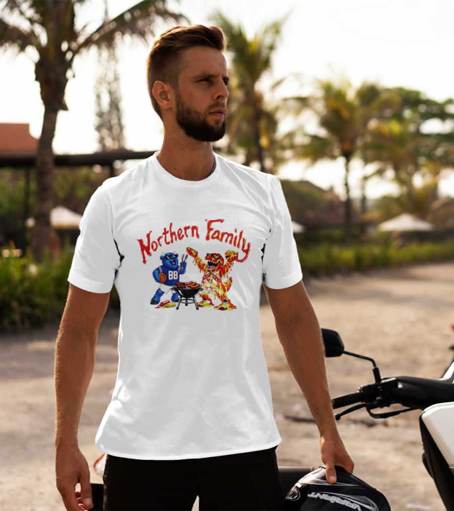 Northern Family BBQ Fun With Raptors And Buffalo Bills T-Shirt
