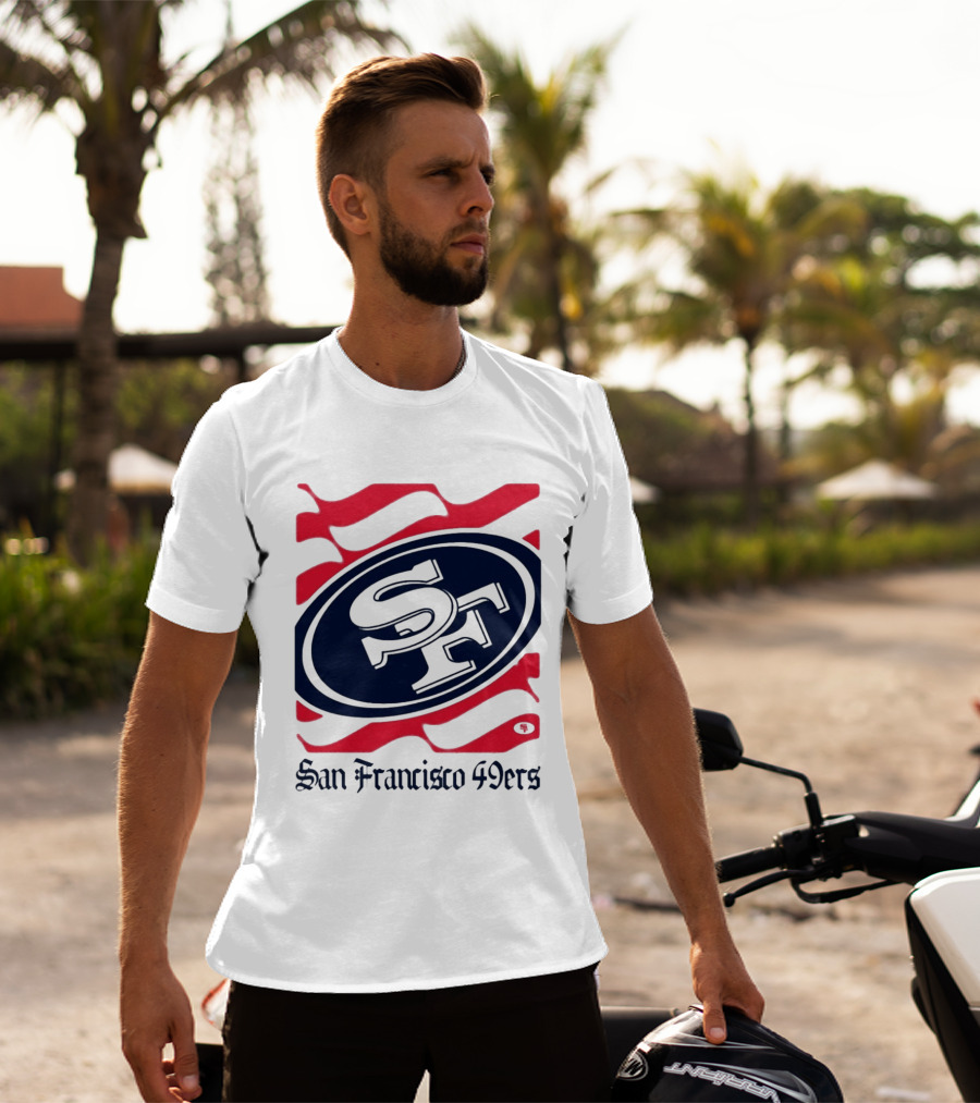 San Francisco 49ers SF Flag Heritage Wordmark T-Shirt
