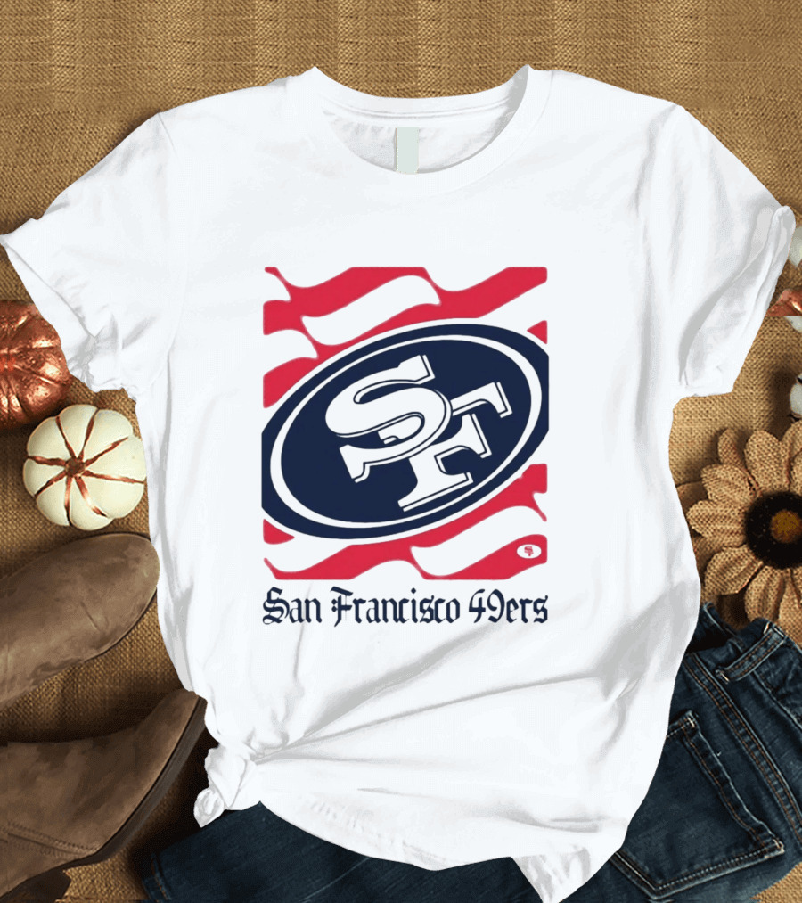 San Francisco 49ers SF Flag Heritage Wordmark T-Shirt