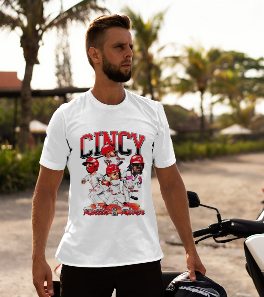 Cincy Spencer Steer Matt McLain Elly De La Cruz Tyler Stephenson Rollin' On The River T-Shirt