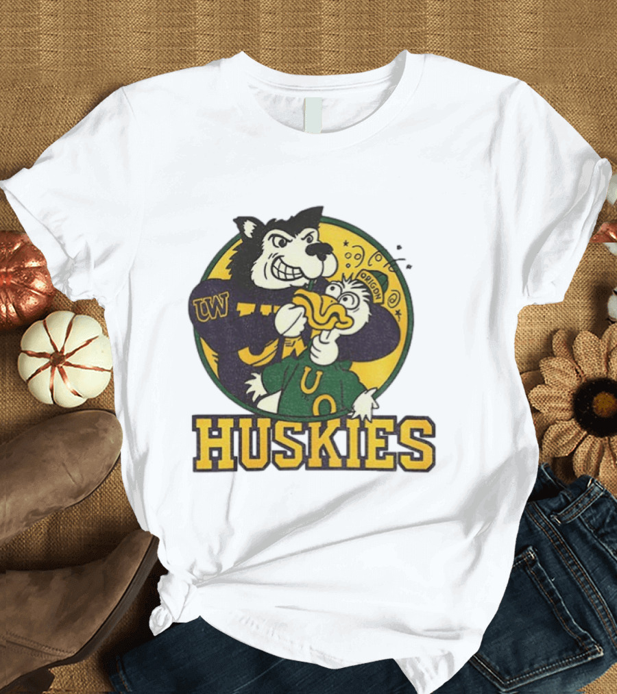 UW Huskies Vs Oregon Ducks Rivalry Football Showdown T-Shirt