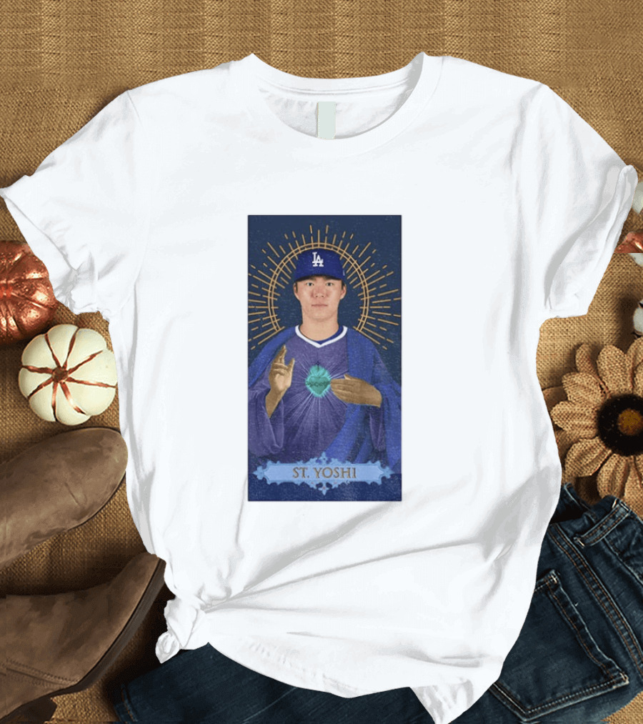 Yoshinobu Yamamoto Dodgers St. Yoshi Halo Icon MLB T-Shirt