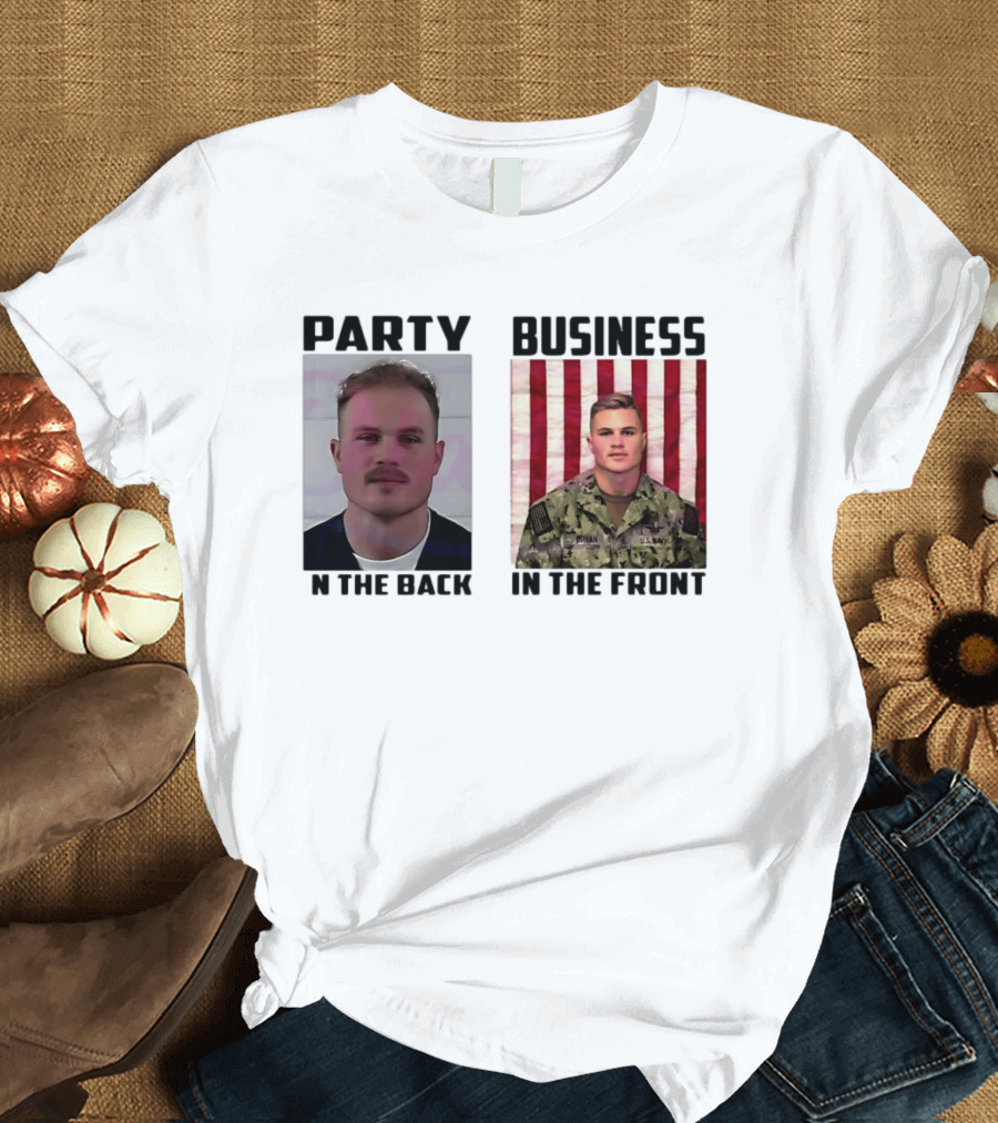 Party In The Back Business In The Front Zach Bryan U.S. Navy T-Shirt