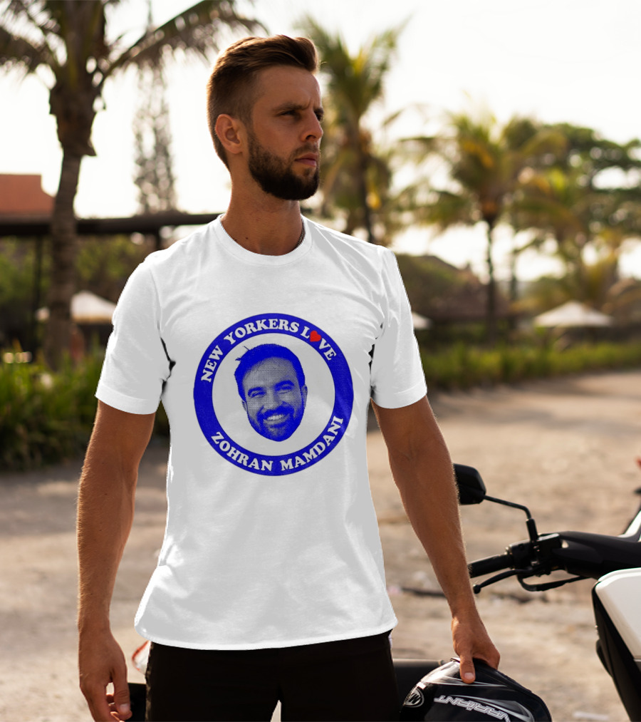 New Yorkers Love Zohran Mamdani Big Head Circular T-Shirt