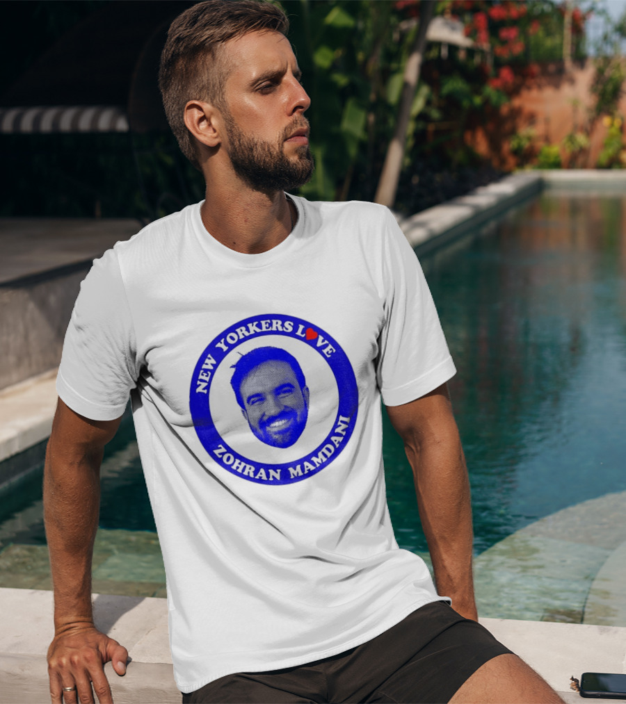 New Yorkers Love Zohran Mamdani Big Head Circular T-Shirt