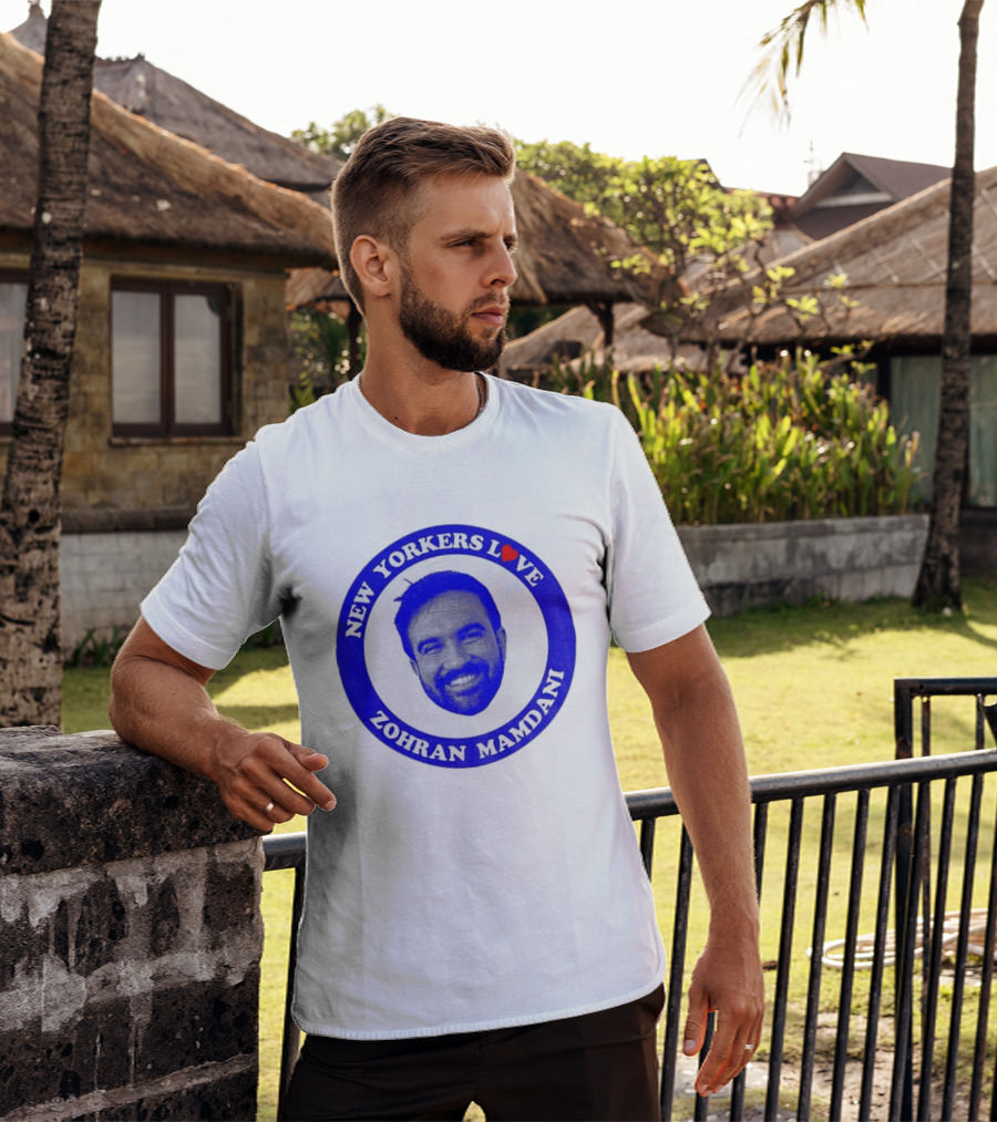 New Yorkers Love Zohran Mamdani Big Head Circular T-Shirt