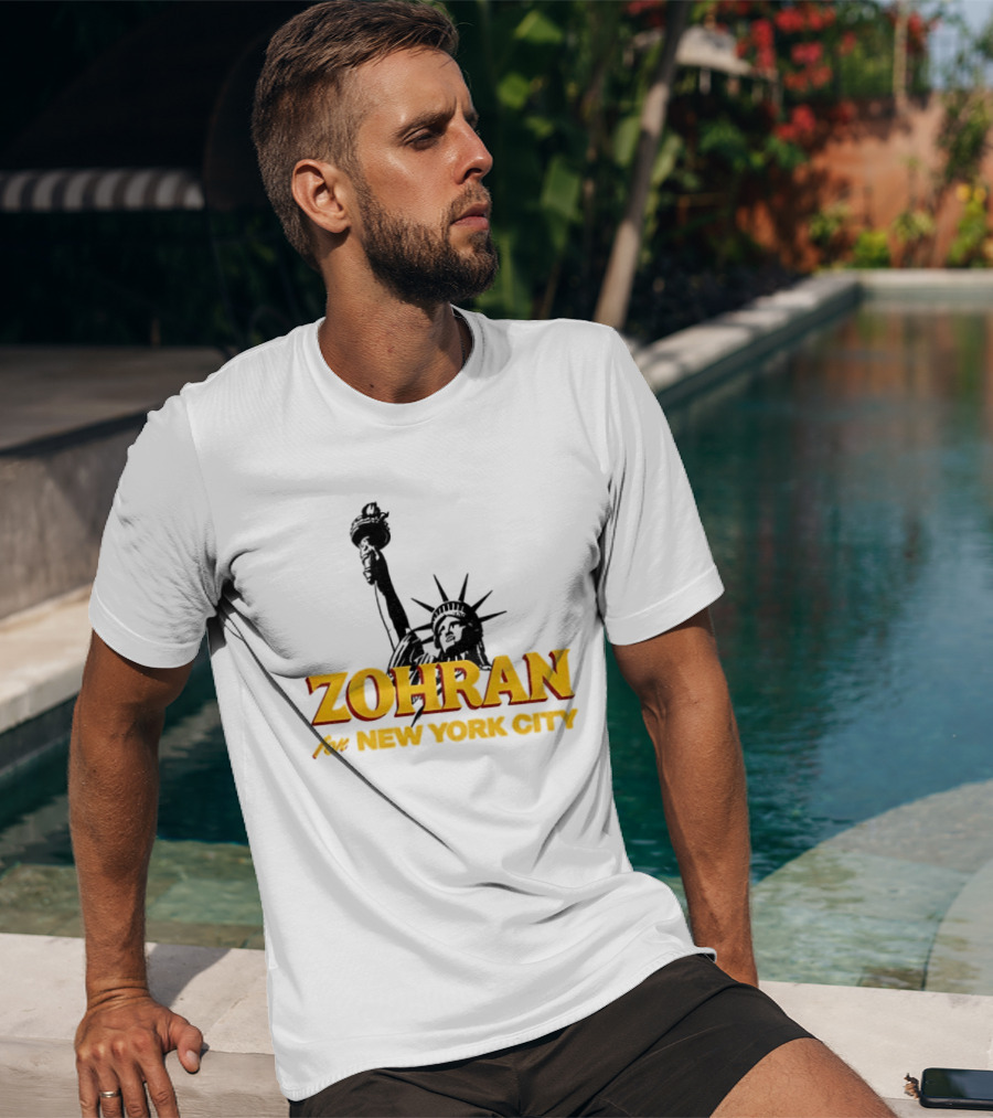 Zohran And Statue Of Liberty New York City Showdown T-Shirt