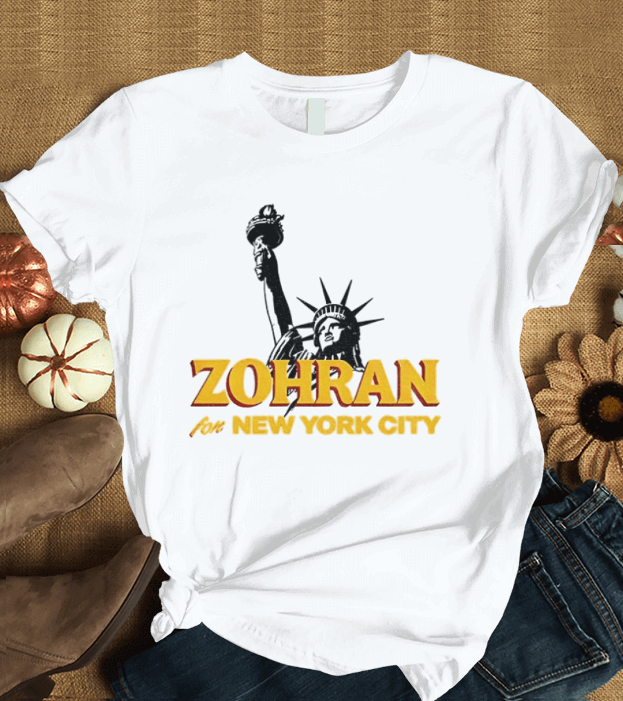 Zohran And Statue Of Liberty New York City Showdown T-Shirt