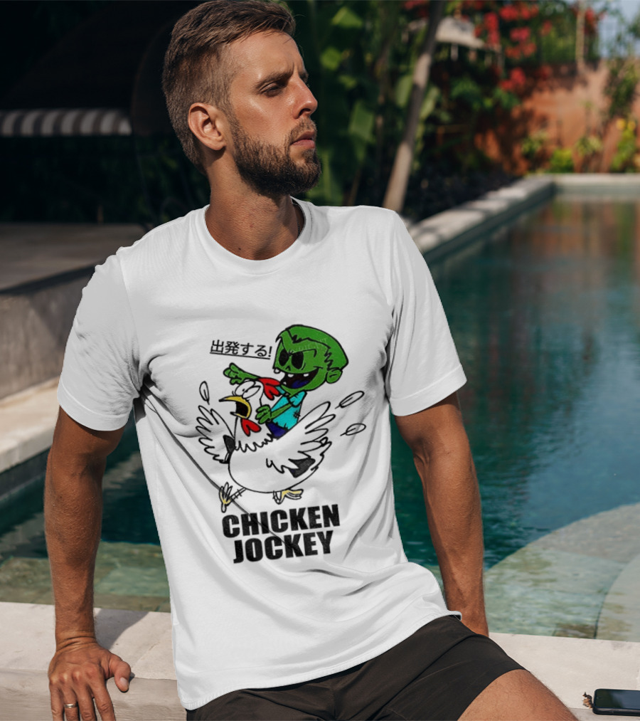 Zombie Chicken Jockey Exclamation Anime T-Shirt