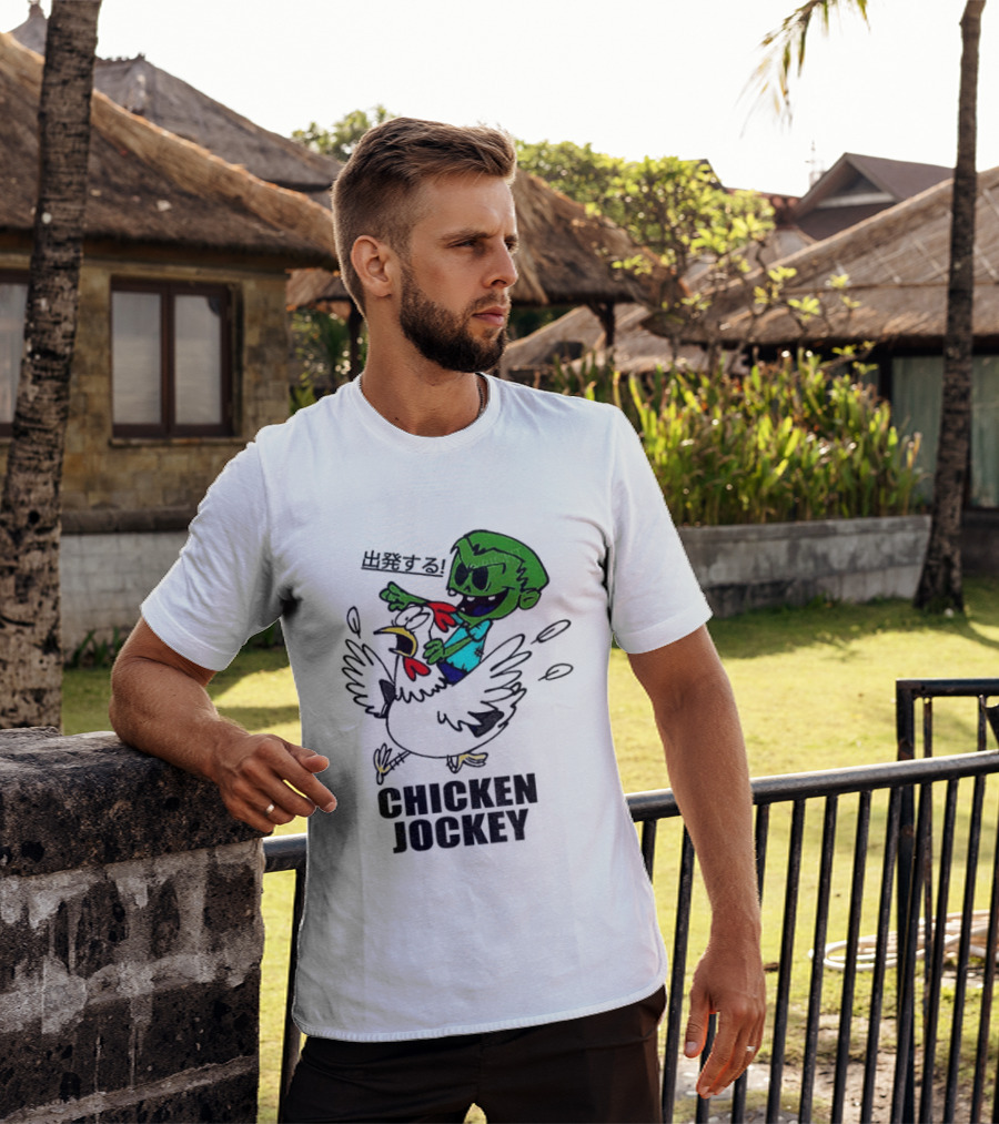 Zombie Chicken Jockey Exclamation Anime T-Shirt